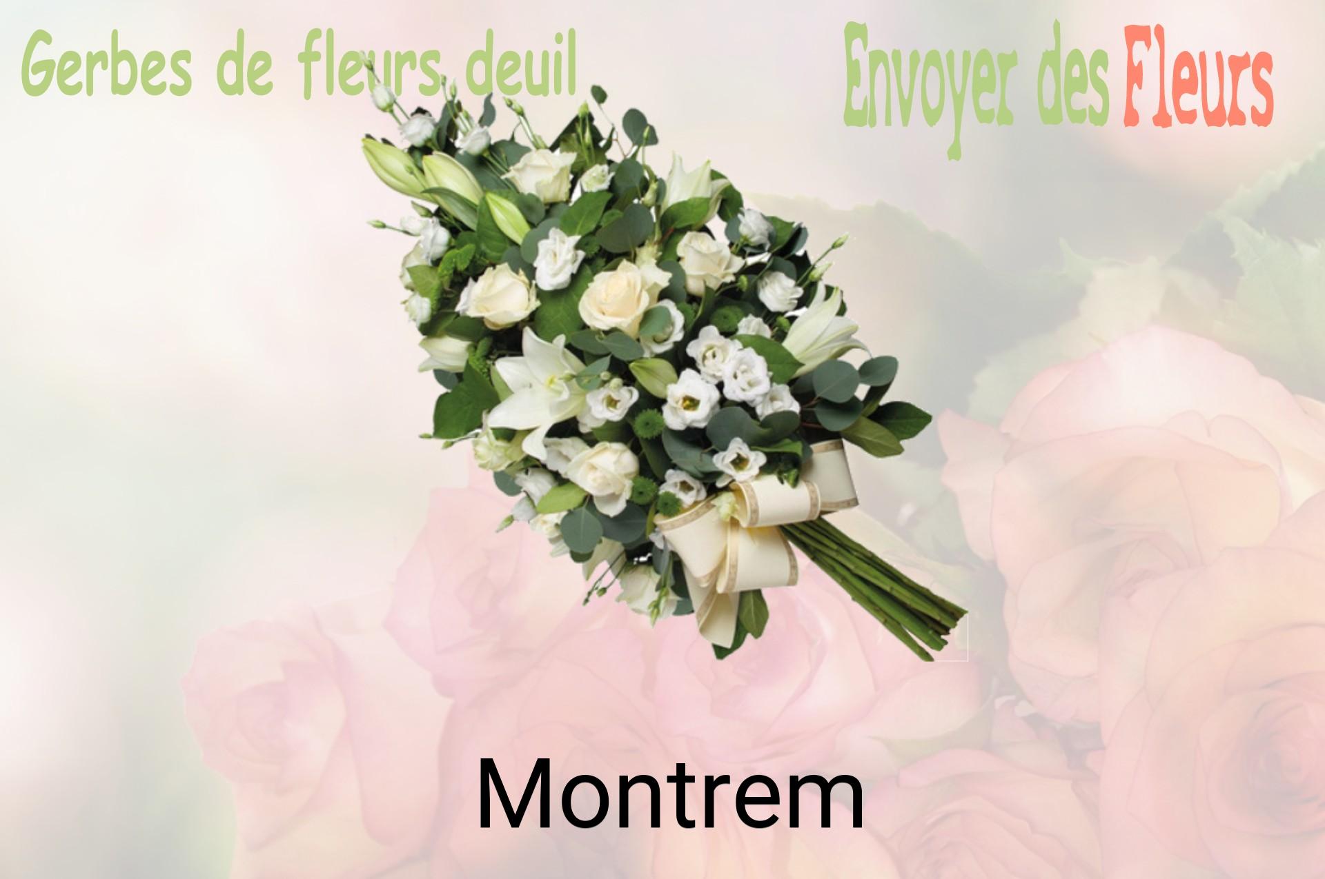 Gerbe de fleurs de deuil livrée à Montrem